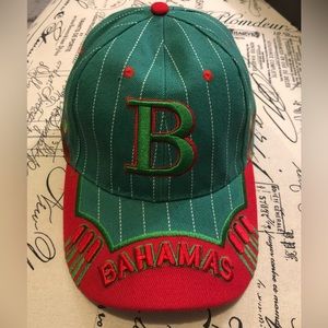 Bahamas Cap, by Island Dreams, red/green, nylon w/Velcro adjustable sizing